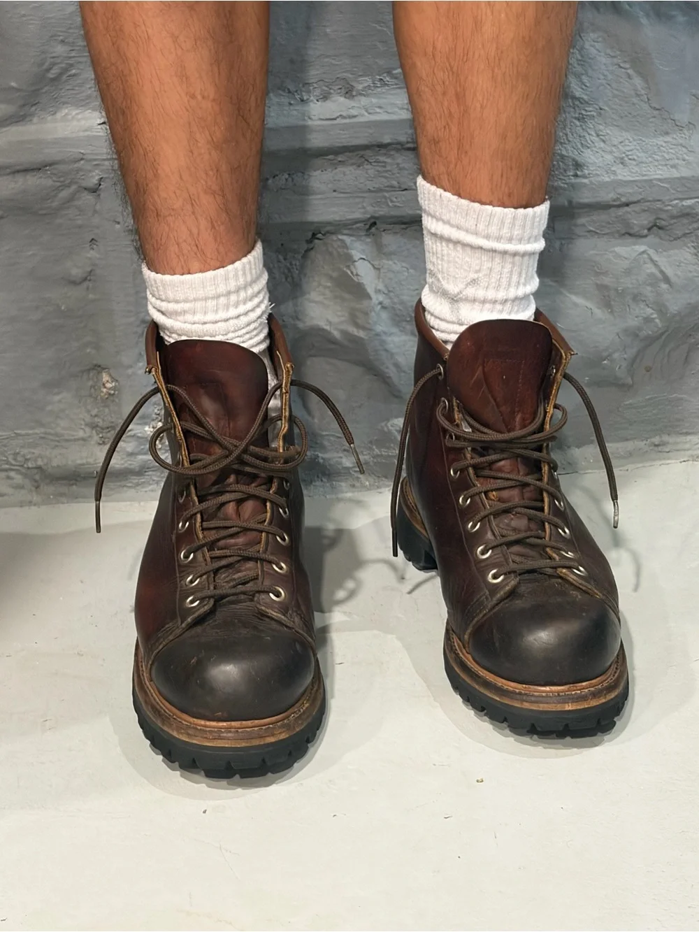 Vintage Red Wing Brown Leather Chippewa Heritage Monkey Work Boots size 9 #2902